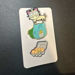 Pokémon Pin Three Pack Derpy Meowth, Bulbasaur, Togepi